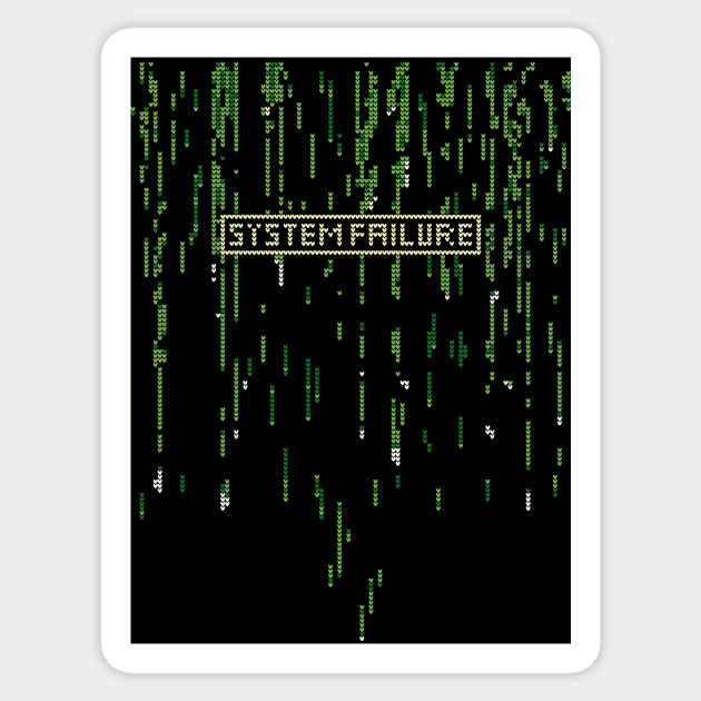 Matrix System Failure - Ugly Sweater Stitch Pattern Sticker by prometheus31